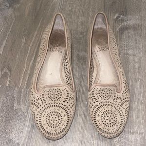 Vince Camuto Lancaster Laser Cut Nude Flats